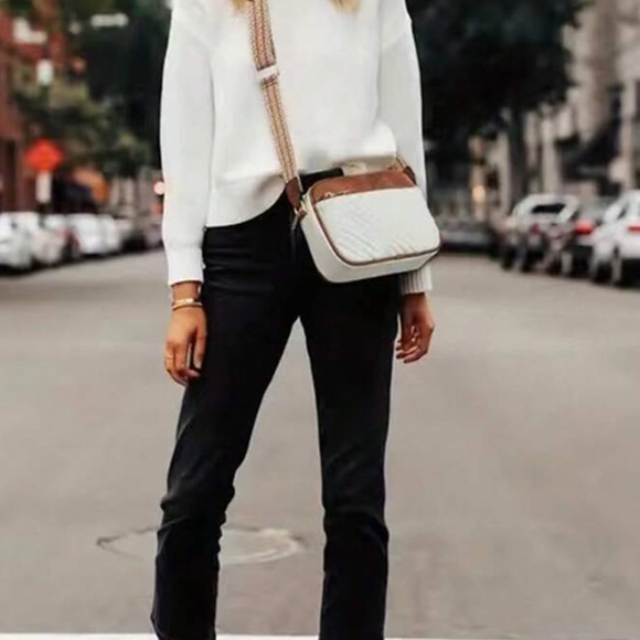 Handbags - Chic Quilted Crossbody Bag with Wide Strap